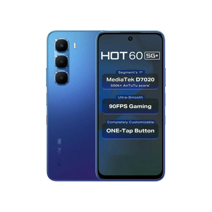 موبايل انفينكس Hot 60 - 128 جيجا - 6 جيجا رام - Shadow أزرق - 5G