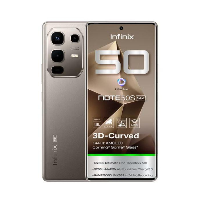 موبايل انفينكس Note 50S - 256 جيجا - 8 جيجا رام - تيتانيوم رمادي - 5G