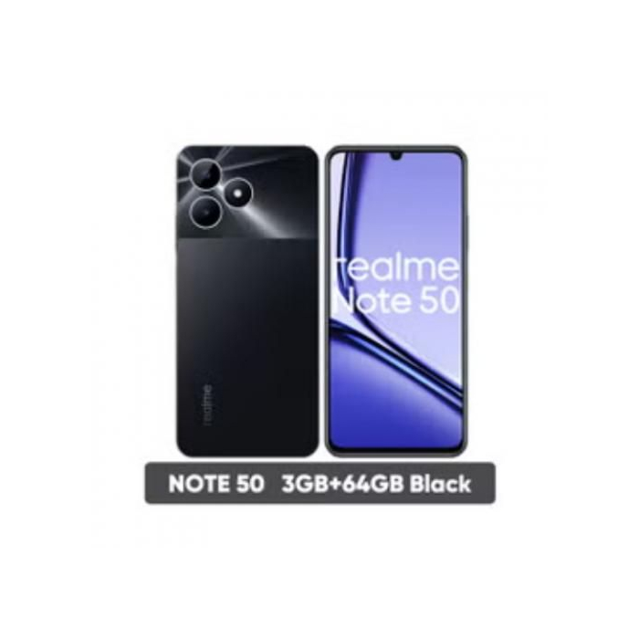 موبايل ريلمي Note 50 - 64 جيجا - 3 جيجا رام - أسود ميدنايت - 4G LTE